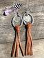 Fleurdesignz leather fringe earrings