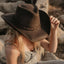 American hat makers Hollywood | Womens Leather Cowgirl Hat