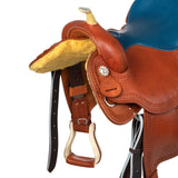 Pool's colored seat blue 5020 barrel saddle SE 0075B