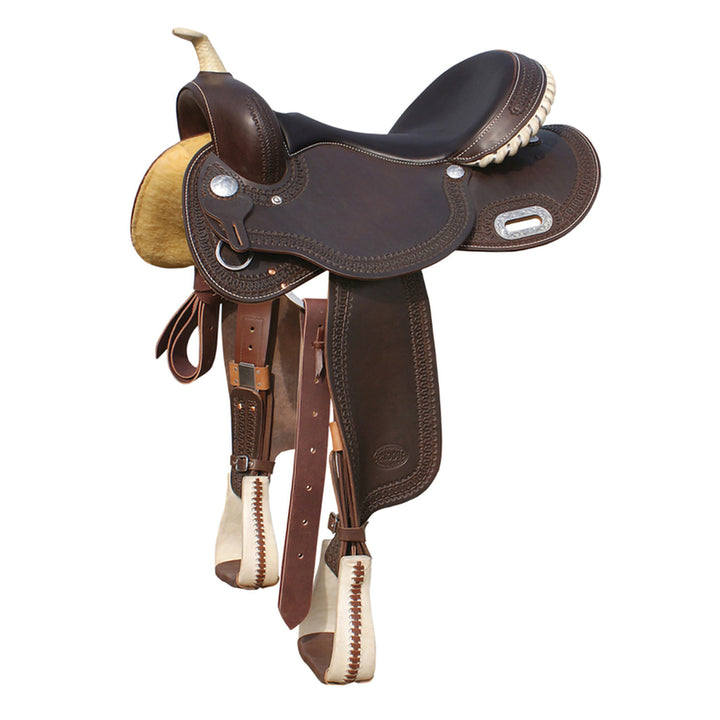 Pool's colored seat rawhide 5020 barrel saddle SE 0075